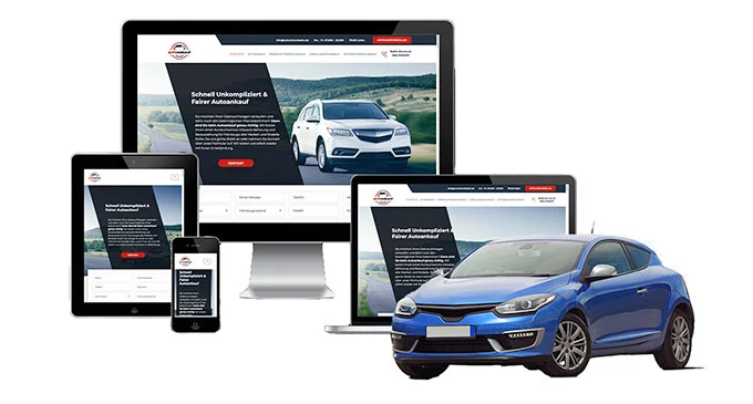 Ankaufseite mobil – Autoankauf Beverungen mit rotem PKW